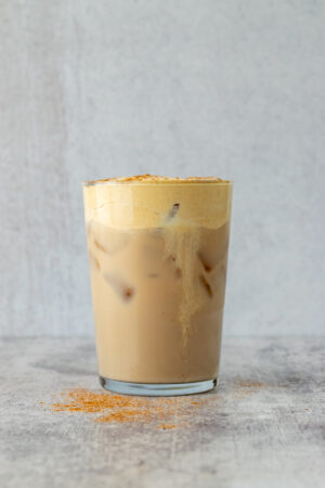 Homemade Iced Chai Tea Latte with Pumpkin Cold Foam - Sweet Steep