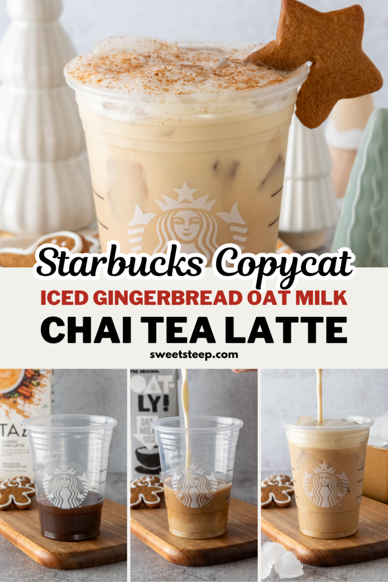 Starbucks Iced Gingerbread Oat Milk Chai Latte Copycat Recipe - Sweet Steep