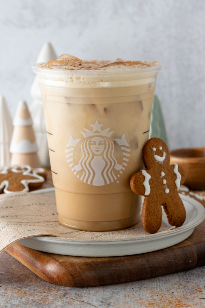 Starbucks Iced Gingerbread Oatmilk Chai Latte Drink Review